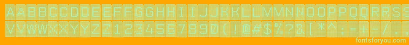 Perfocard4f Font – Green Fonts on Orange Background