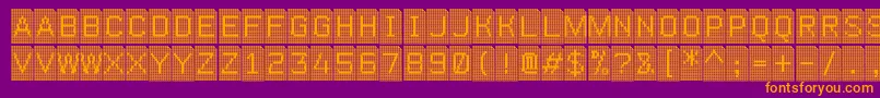 Perfocard4f Font – Orange Fonts on Purple Background