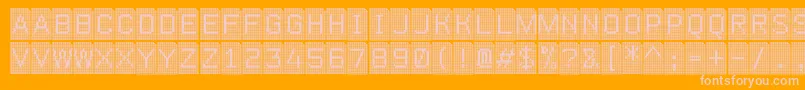 Perfocard4f-Schriftart – Rosa Schriften auf orangefarbenem Hintergrund