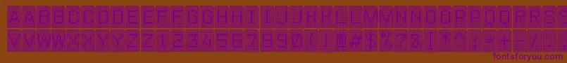 Perfocard4f Font – Purple Fonts on Brown Background