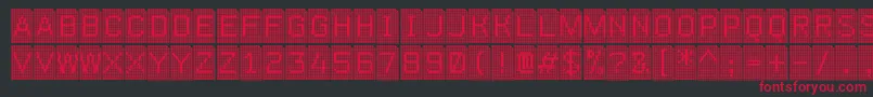 Perfocard4f Font – Red Fonts on Black Background