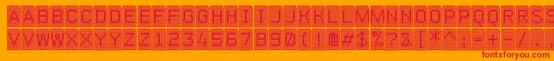 Perfocard4f Font – Red Fonts on Orange Background