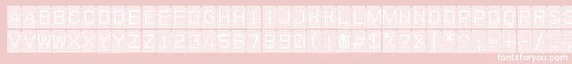 Perfocard4f-Schriftart – Weiße Schriften auf rosa Hintergrund