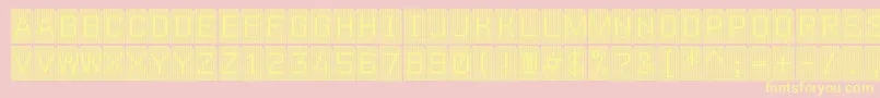 Perfocard4f Font – Yellow Fonts on Pink Background