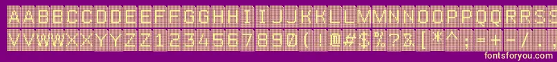 Perfocard4f Font – Yellow Fonts on Purple Background