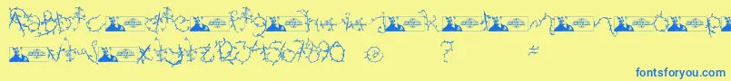 FtfIndonesianaIsland Font – Blue Fonts on Yellow Background