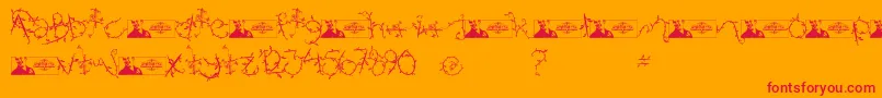 フォントFtfIndonesianaIsland – オレンジの背景に赤い文字