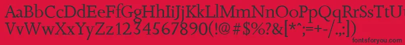 JessicaserialRegular Font – Black Fonts on Red Background