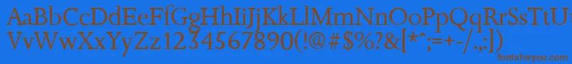 JessicaserialRegular Font – Brown Fonts on Blue Background