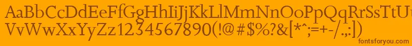 JessicaserialRegular Font – Brown Fonts on Orange Background