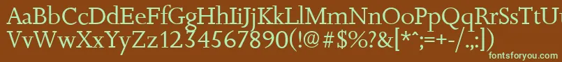 JessicaserialRegular Font – Green Fonts on Brown Background