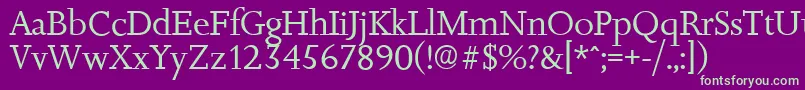 JessicaserialRegular Font – Green Fonts on Purple Background