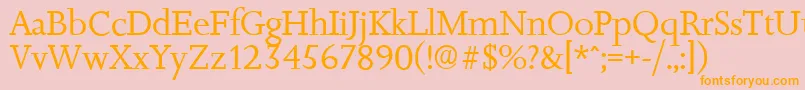 JessicaserialRegular Font – Orange Fonts on Pink Background