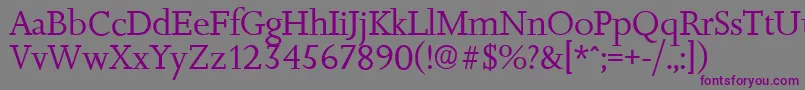 JessicaserialRegular-fontti – violetit fontit harmaalla taustalla
