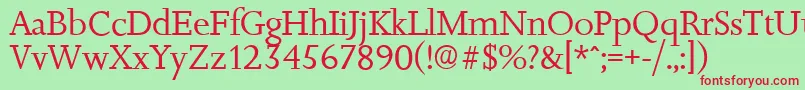 JessicaserialRegular Font – Red Fonts on Green Background