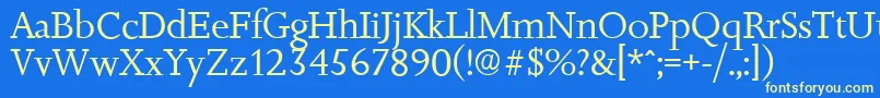 JessicaserialRegular Font – Yellow Fonts on Blue Background