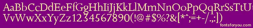 JessicaserialRegular Font – Yellow Fonts on Purple Background