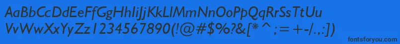 NrbWelshGillianItalic Font – Black Fonts on Blue Background