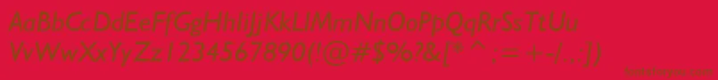 NrbWelshGillianItalic Font – Brown Fonts on Red Background