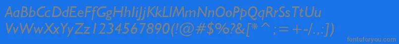 NrbWelshGillianItalic Font – Gray Fonts on Blue Background