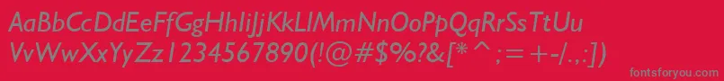 フォントNrbWelshGillianItalic – 赤い背景に灰色の文字