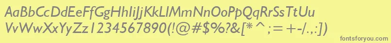 NrbWelshGillianItalic Font – Gray Fonts on Yellow Background