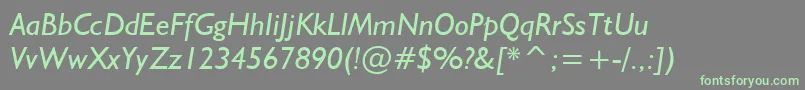 NrbWelshGillianItalic Font – Green Fonts on Gray Background