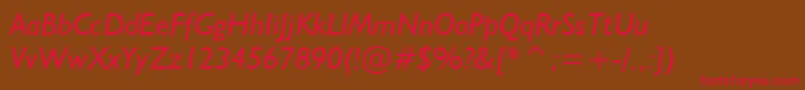 NrbWelshGillianItalic Font – Red Fonts on Brown Background