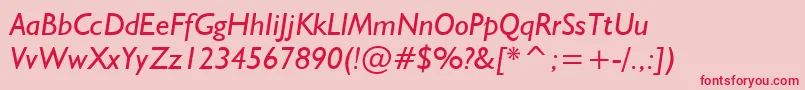 NrbWelshGillianItalic Font – Red Fonts on Pink Background