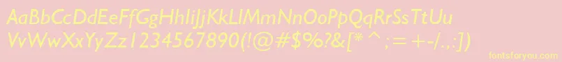 NrbWelshGillianItalic Font – Yellow Fonts on Pink Background