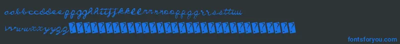 Dirtycursive-Schriftart – Blaue Schriften auf schwarzem Hintergrund