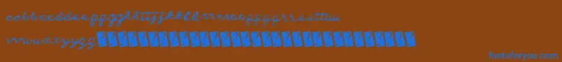 Dirtycursive Font – Blue Fonts on Brown Background