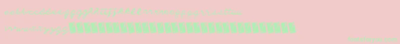 Dirtycursive Font – Green Fonts on Pink Background