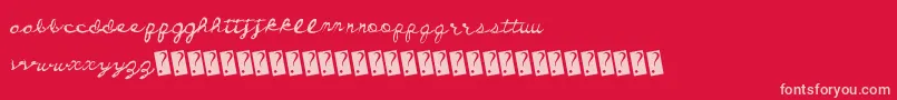 Dirtycursive-Schriftart – Rosa Schriften auf rotem Hintergrund