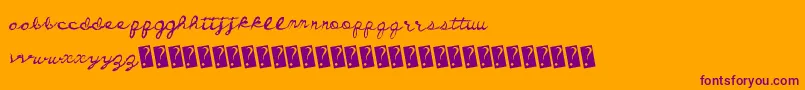 Dirtycursive-Schriftart – Violette Schriften auf orangefarbenem Hintergrund