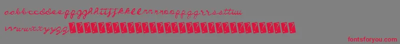 Dirtycursive-Schriftart – Rote Schriften auf grauem Hintergrund