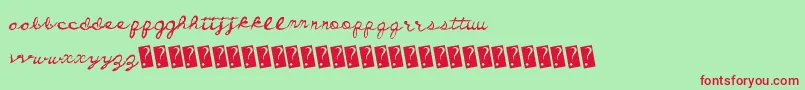 Dirtycursive Font – Red Fonts on Green Background
