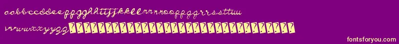 Dirtycursive Font – Yellow Fonts on Purple Background