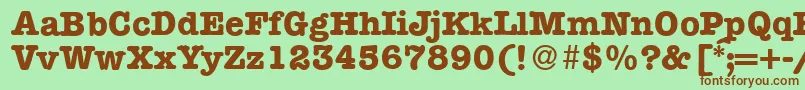 ModerntypewriterBold Font – Brown Fonts on Green Background