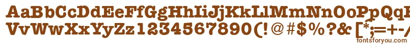 ModerntypewriterBold-fontti – ruskeat fontit valkoisella taustalla