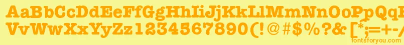 Fonte ModerntypewriterBold – fontes laranjas em um fundo amarelo