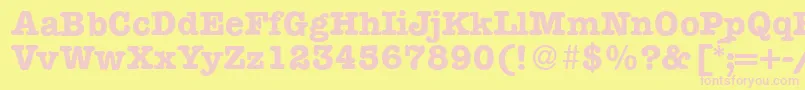 Fonte ModerntypewriterBold – fontes rosa em um fundo amarelo