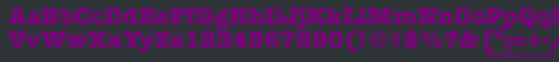 Czcionka ModerntypewriterBold – fioletowe czcionki na czarnym tle