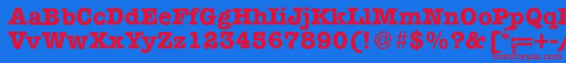 フォントModerntypewriterBold – 赤い文字の青い背景