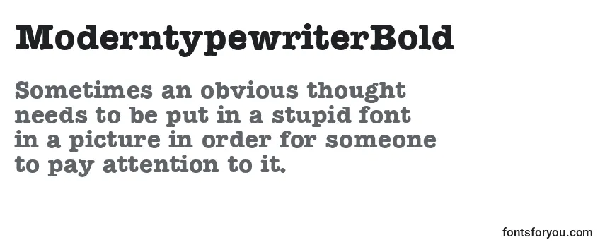 Przegląd czcionki ModerntypewriterBold