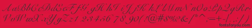 フォントHeilscript – 赤い背景に黒い文字