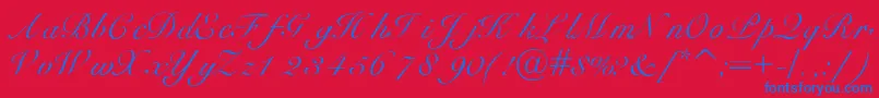 Heilscript Font – Blue Fonts on Red Background