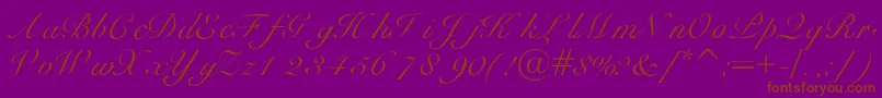 Heilscript-Schriftart – Braune Schriften auf violettem Hintergrund