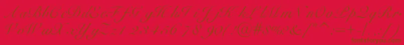 Saiba mais sobre a fonte Heilscript Fonte Heilscript – fontes marrons em um fundo vermelho