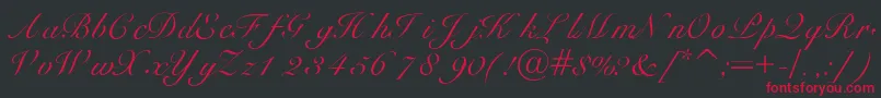 Czcionka Heilscript – czerwone czcionki na czarnym tle